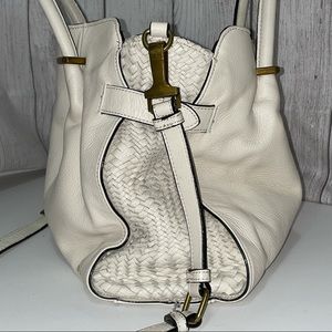 Elliot Lucca Ivory weave leather purse